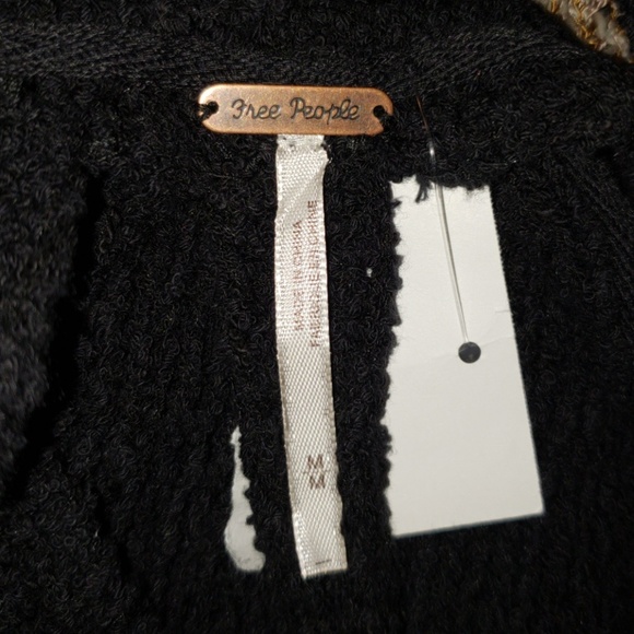 Free People Hold On Knit Tunic Blk Sz M - Picture 5 of 8